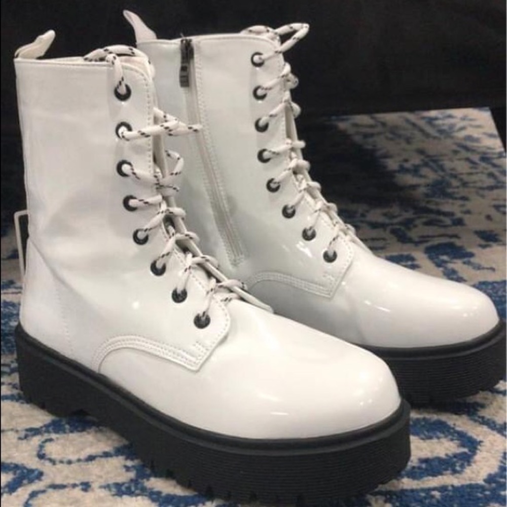 White Charles Albert Platform Boots - Picture 2 of 11